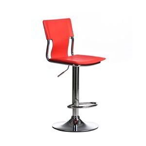 MF090 Contemporary Swivel <b>Bar</b> <b>Stool</b> Simple Design with Height <b>Adjustment</b> and Backrest PU Material Stainless Steel Frame - Product Image 2