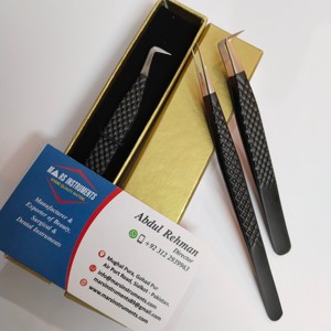 Extensions de cils incurvées d'isolation de pointe d'or rose de revêtement de poudre noire pince à épiler Logo personnalisé - Product Image 6