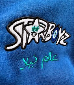Sudadera con Capucha Azul de Algodón Oversize Estilo Vintage para Hombre, Gruesa, para Correr, Hip Hop, Invierno, Exterior, con Cordón y Bordado 3D - Product Image 6