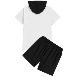 Tenues d'été pour hommes, ensemble 2 pièces avec sweat à capuche et t-shirts à manches courtes, service OEM accepté, toutes tailles disponibles - Product Image 3