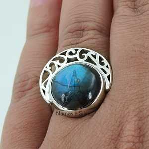 Handmade 925 Sterling Silver Women's <b>Ring</b> Labradorite Gemstone Inlay <b>Statement</b> Jewelry for Birthday Anniversary Licensed Private - Product Image 5