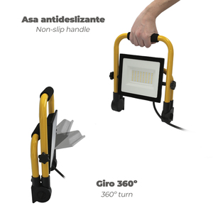 Faro LED Piatto 100 Watt / 4000 K / IP 65 / 8000 Lumen. Con Asa per il Trasporto - Product Image 3