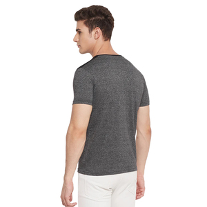 100% coton hommes col en v T-Shirt tissu peigné coupe ample manches courtes haute qualité écologique respirant Street Style - Product Image 5