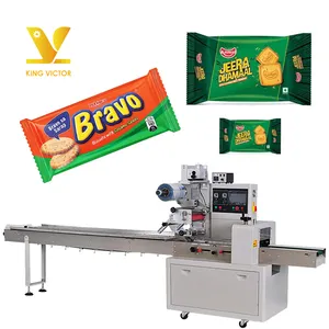 Machine d'emballage de biscuits horizontale automatique, 1 KV, facile à utiliser, pour emballer des biscuits