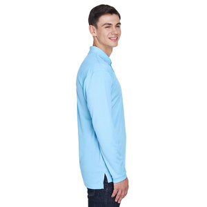 Camiseta Polo de Manga Larga 100% Algodón Puro para Hombre, Camisetas de Golf Casuales con Logotipo Estampado, Color Gris - Product Image 6