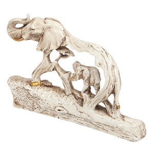 Estatua de elefante de resina de buena suerte con Animal bebé en Base de madera antiguo Feng Shuai Vaastu regalos decoración de mesa de oficina en casa - Product Image 3
