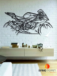 Artistic <b>Black</b> Metal Bike Wall Art Decor Handcrafted Iron Sculpture Bold Wall Hanging for Bike Enthusiasts Home Interiors - Product Image 2