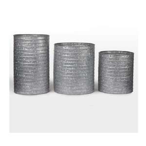 Maceta de metal galvanizado, duradera, estilo rústico, adecuada para decoración interior y exterior, fabricada con acabado de acero y zinc. - Product Image 6