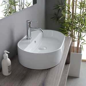 KORICINI Minimalist Two-piece Suspended 100CM Bathroom Cabinet Mirror Included Water Resistant Durable Fossil <b>Oak</b> Finish Oval - Product Image 5