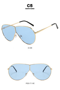 Fenyi venta al por mayor moda a prueba de viento marco grande de una pieza sombrilla personalidad calle tiro tendencia UV400 gafas de sol de Metal mujeres - Product Image 4