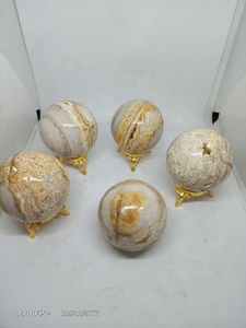 Natural Yellow Lace Agate Sphere Polished <b>Crystal</b> <b>Ball</b> Healing Stone Home Decor Meditation Gift Wholesale - Product Image 4