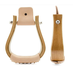 Estribos de Carreras de Caballos de madera de primera calidad Equipo de equitación personalizado en cuero de madera occidental ¡Seguridad primero! - Product Image 1