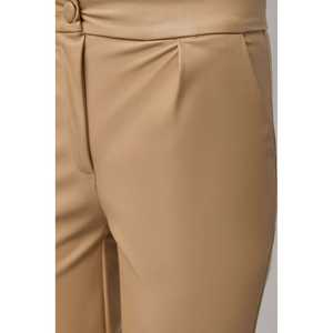 Leather-look <b>drawstring</b> waist <b>trousers</b> - Product Image 5