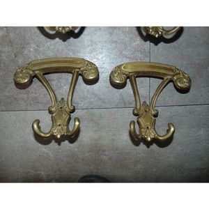 Antique Brass Wall Hook Solid Brass Coat and Clothes <b>Hanger</b> with Double Tiers Durable Brass Towel <b>Hanger</b> - Product Image 4