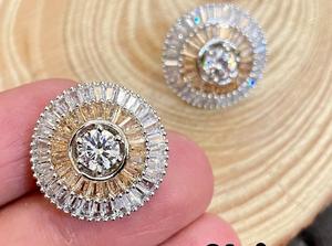 Hermoso conjunto de pendientes de tachuelas de circón con estilo, excelente calidad con tono plateado para mujer, ropa moderna, ropa de boda para mujer y Niña - Product Image 4