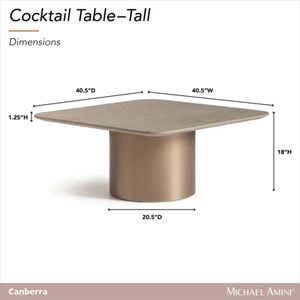 Lineage Corporation Canberra Mesa de cóctel de madera maciza portátil de alta calidad Diseño de ceniza ligera moderna Mesa de centro de tambor alto - Product Image 2