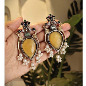 Pendientes de Moda con Diseño de Pavo Real en Dos Tonos, Estilo Tribal, para Mujer - Product Image 2