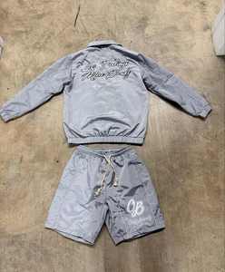 Ensemble coupe-vent à capuche court avec fermeture éclair pour hommes survêtements de jogging en nylon avec logo personnalisé pour hommes été adultes OEM ODM personnalisé - Product Image 4