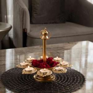 Akhand Jyot Diya Merveilleuse lampe à huile Om Akhand en laiton appelée Kuber Diya ou Deepak Too par les commerçants MHQ - Product Image 4