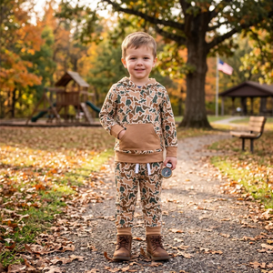 Conjunto Deportivo Informal de Sudadera y Pantalones de Chándal con Estampado de Camuflaje Estilo Chino para Niños - Product Image 6