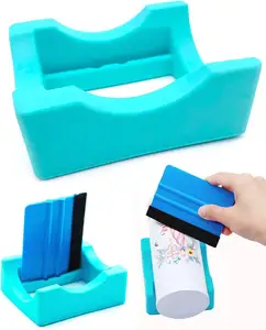 Silicone Cup Cradle For Crafting Tumbler Stand With Built-in Slot And Felt Edge Squeegee Cup Holder For Cup Turner Edging Tool