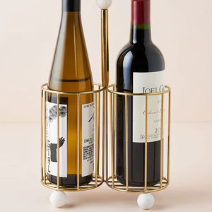 Support à bouteilles en fer moderne, design minimaliste et élégant, organisateur de rangement vertical peu encombrant pour cuisines contemporaines - Product Image 1