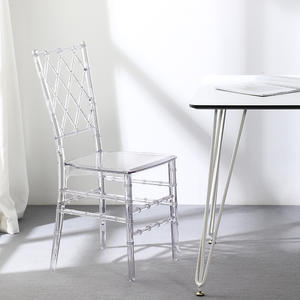 Silla Chiavari de resina transparente a precio de venta al por mayor, silla de boda acrílica de plástico blanco, silla de Hotel Fénix Napoleón - Product Image 3