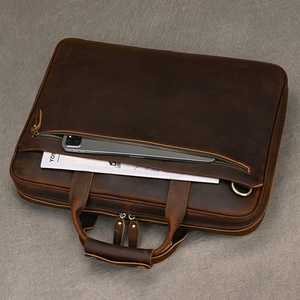 <b>Men</b> women leather handbag top layer cowhide briefcase, leather laptop <b>bag</b>, diagonal cross <b>office</b> <b>bag</b> - Product Image 6