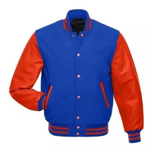 Venta al por mayor de ropa de invierno de punto vintage personalizado logotipo bordado de cuero béisbol Lettermen chaqueta para los hombres de estilo de calle - Product Image 2
