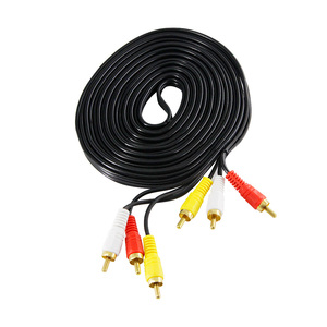 Professional 2M RCA Male Male Audio Video <b>Cable</b> Pure Copper Conductor PVC Nylon Jacket AUX for Radio Car Projector <b>Coiled</b> for - Product Image 1