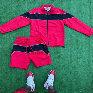 Custom Sweatsuit Track <b>Short</b> Set Nylon Polyester Suit <b>Men</b> ThinTwo Piece Windbreaker Tracksuit Hoodie and <b>Shorts</b> Jacket Set - Product Image 4