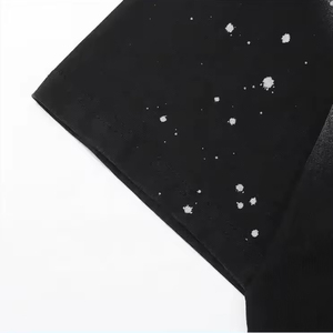 Camiseta de lavado ácido de algodón de gran tamaño personalizada ajustada mangas de doble capa Patchwork Vintage DTG estampado camisetas de manga corta para hombres - Product Image 4