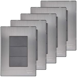 Assiettes vierges attrayantes, MXIUF-005, 5 pièces, Assiette vierge, Argent/Oxford, Acier inoxydable/PC. - Product Image 1