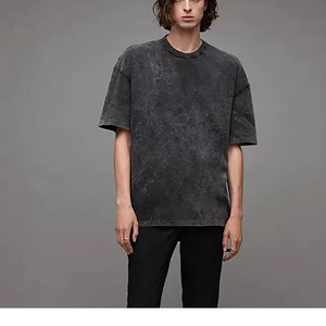 T-shirt surdimensionné personnalisé délavé à l'acide, streetwear pour hommes, épaules tombantes, coton lourd, tee-shirt vintage grunge à manches courtes - Product Image 4