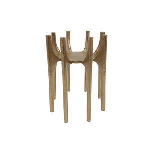 Bougie chauffe-plat en métal finition dorée pour la maison et le mariage Pilier de bougie de luxe décoré à la main - Product Image 5