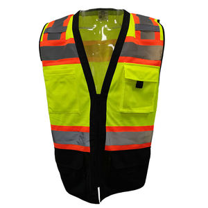 Ropa DE SEGURIDAD reflectante negra de alta visibilidad, chaleco de seguridad reflectante personalizado de alta visibilidad con bolsillos - Product Image 5