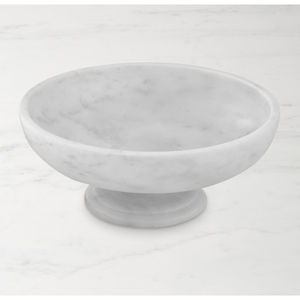 Bol de piédestal en marbre blanc moderne fait à la main bol de fruits en pierre naturelle pièce maîtresse décorative pour la décoration de mariage à la maison - Product Image 4
