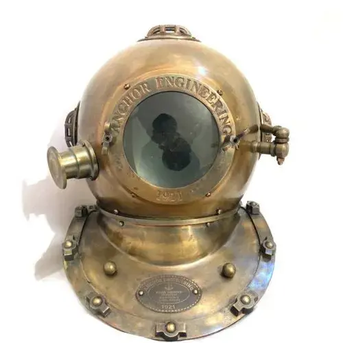 New Brass Oil Rubbed Finish Tauch kopf ausrüstung US Marine Helm Vintage Marine Divers Helm Messing Tauch helm 18 "W/Base