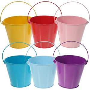 Seau galvanisé à la mode pour décor de maison et de jardin Seau de jardinière en métal fait main enduit vert avec poignées en fil métallique - Product Image 3