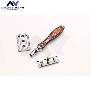 Rasoir de sécurité à double tranchant de qualité supérieure nouveau Style rasoir de rasage en acier inoxydable manche en bois classique rasage humide rasage de près lisse - Product Image 3