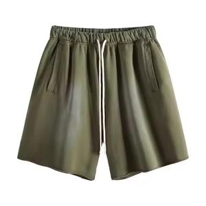 Shorts de sport pour homme en molleton de coton, écologiques, motif uni, fitness, entraînement sportif, course à pied - Product Image 4