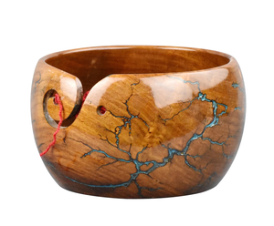 Cuenco de hilo de palisandro hecho a mano, herramienta de cuenco de tejer de resina Lichtenberg para costura, regalo del Día de la madre o de Navidad - Product Image 4