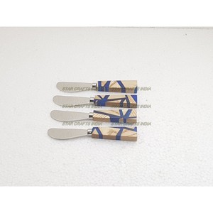 Couverts cuillère fourchette en acier inoxydable dernier cri avec manche en bois et résine époxy Couverts fabriqués en acier inoxydable - Product Image 2