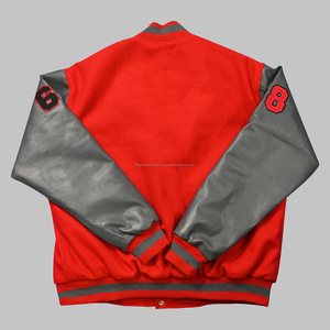 Chaqueta universitaria de calidad superior para mujer, Mangas de cuero cálidas, logotipo personalizado, bordado, lana, estilo deportivo, invierno, venta al por mayor - Product Image 2