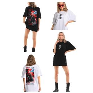 T-shirt streetwear oversize d'été avec logo diamants imprimé, grande taille, coton épais, pour femme et unisexe - Product Image 5