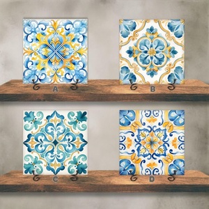 Design créatif Ensemble de sous-verres à thé en MDF avec impression en émail Ustensiles de cuisine personnalisés Vaisselle Tapis et tampons Style moderne au meilleur prix - Product Image 1