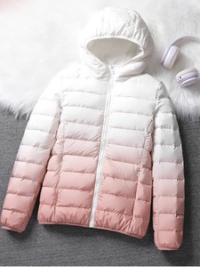 แจ็กเก็ตขนเป็ดยาวปานกลางมีฮู้ดแขนยาวมีซิปเสื้อปาร์เกอะผ้าฝ้ายเนื้อแกะสีพื้นบุนวม - Product Image 5