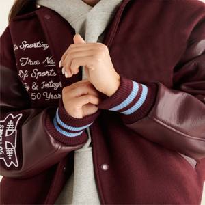 Patchs de broderie en laine de couleur néon personnalisés Logo Letterman Baseball Vestes universitaires à manches en cuir pour hommes - Product Image 5