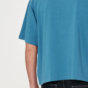 เสื้อยืดผ้าฝ้าย100% สำหรับผู้ชายเสื้อบ็อกซี่ทรงโอเวอร์ไซส์ระบายอากาศได้ดีเสื้อยืดบ็อกซี่สำหรับใส่ออกกำลัง - Product Image 4