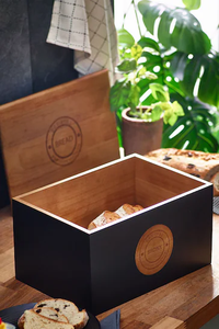 Baking Bread <b>Box</b> <b>With</b> Cutting Board <b>Lid</b>, Space-Saving Bread <b>Box</b> for Kitchen Countertop, Bread <b>Storage</b> Container Holder - Product Image 2